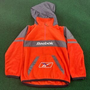Reebok Kids Orange Fleece‎ Hooded Pullover Jacket with Pocket